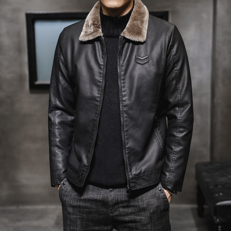 Herren Freizeitjacke mit Teddykragen und Reißverschlusstaschen