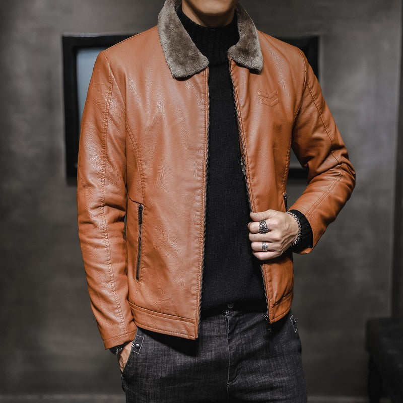 Herren Freizeitjacke mit Teddykragen und Reißverschlusstaschen