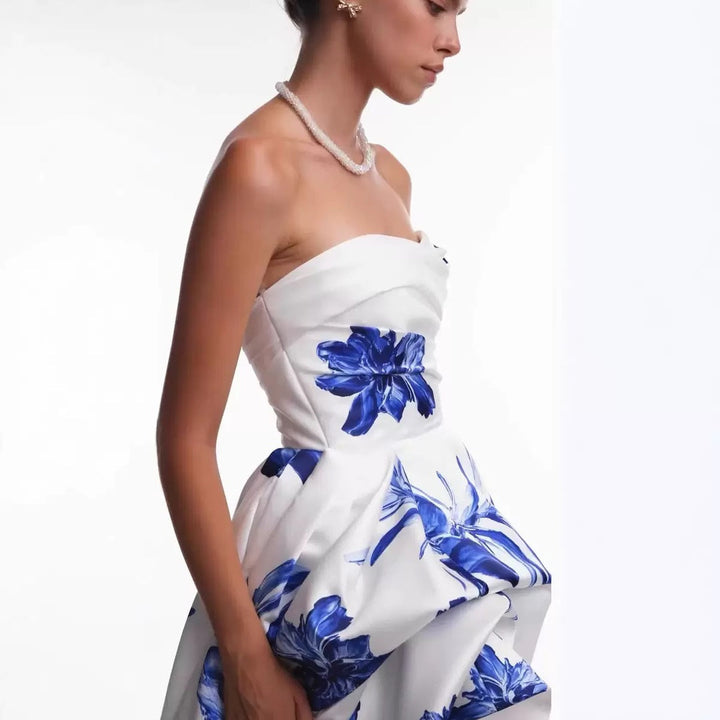 Strapless Wedding Dress for Women – Elegant Wedding Dress with Floral Appliqués