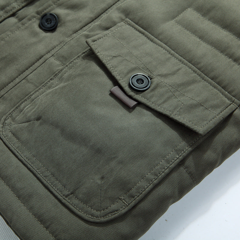 Herren Winterparka mit Teddyfutter und abnehmbarer Kunstfellkapuze