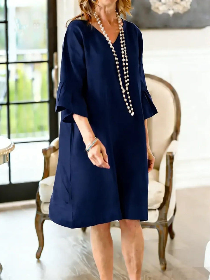 Women's Casual Dress With Ruffles – Hip-Length Loose Summer Outfit