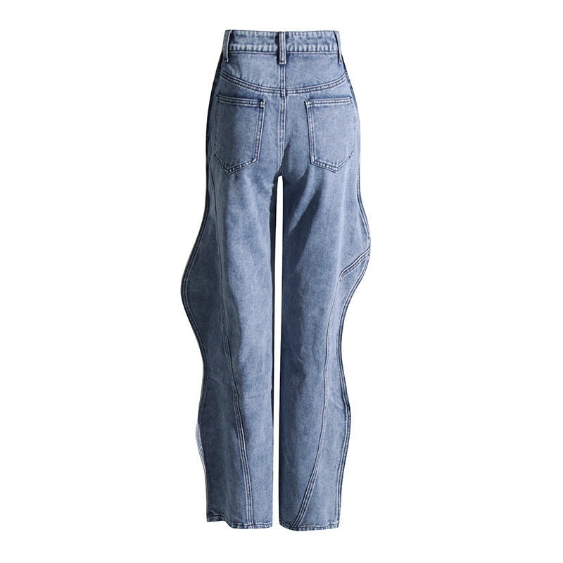 Ensemble en denim décontracté pour femmes | Haut sans manches & Pantalon droit | Confort & Style