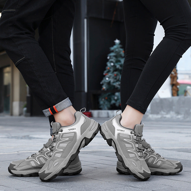 Zapatillas deportivas grises para mujer con cordones y ajuste cómodo antideslizante