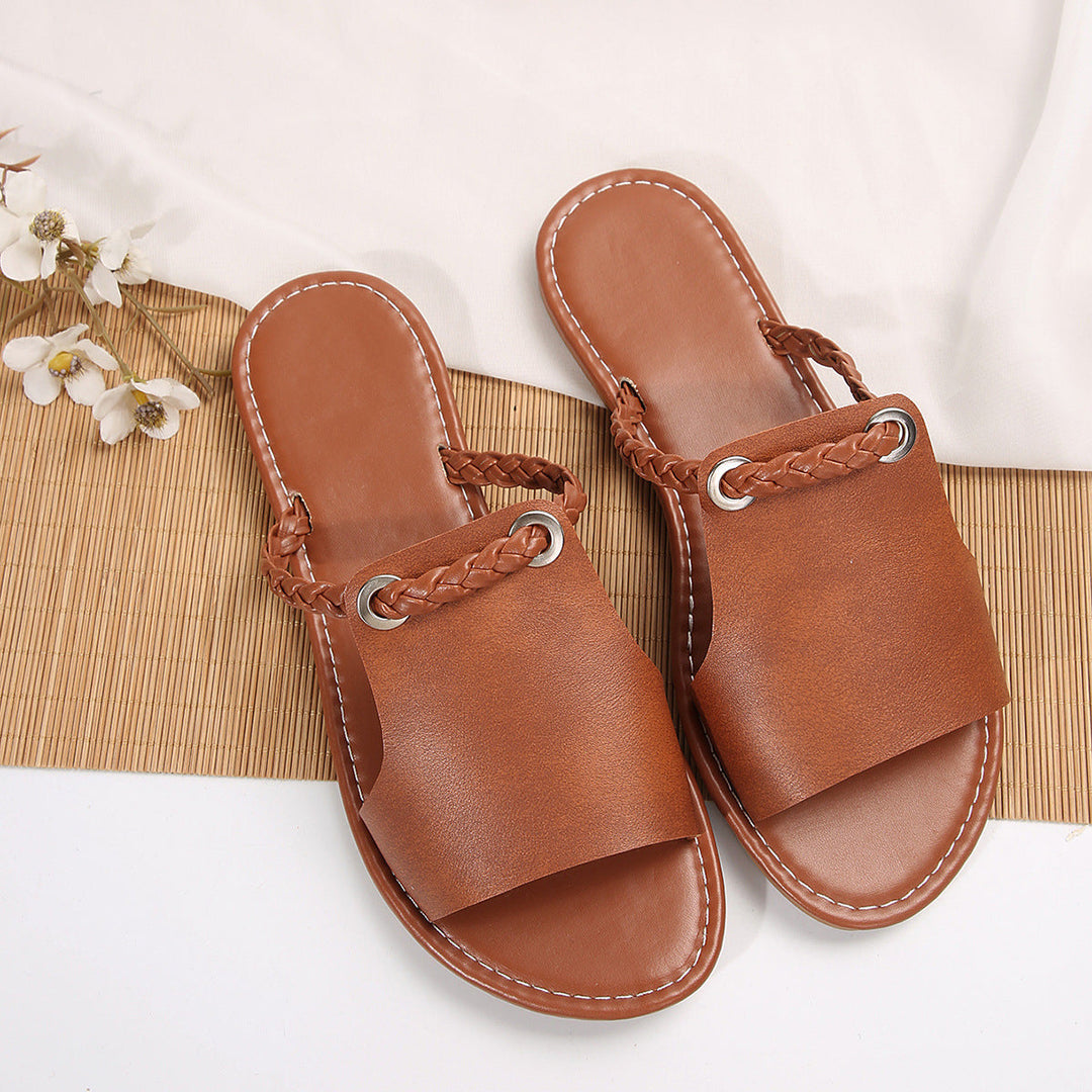 Women's Elegant Braided Strap Sandals – Stylish Summer Shoes