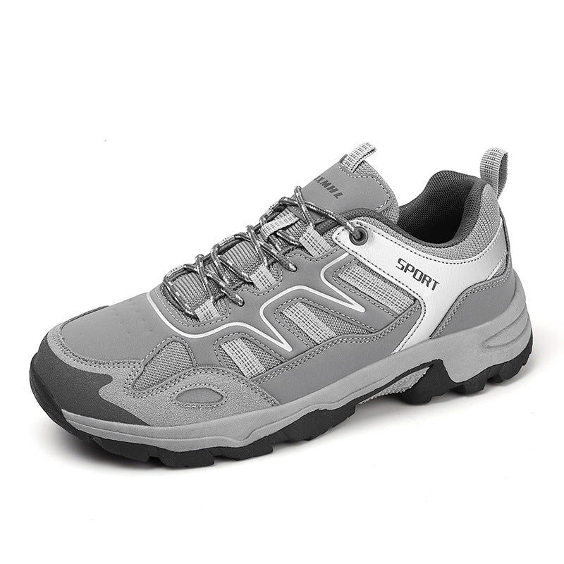 Zapatillas deportivas grises para mujer con cordones y ajuste cómodo antideslizante