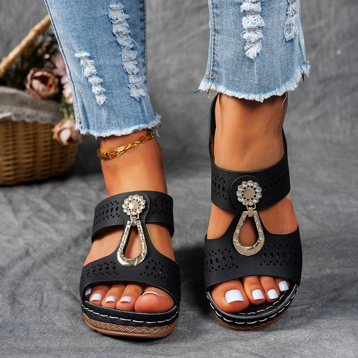 Women's Elegant Platform Sandals – Sparkling Straps Comfortable Shoes