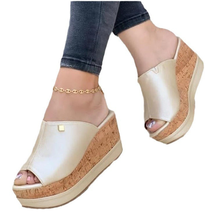 Women's Elegant Open Wedge Sandals – Comfortable Summer Shoes