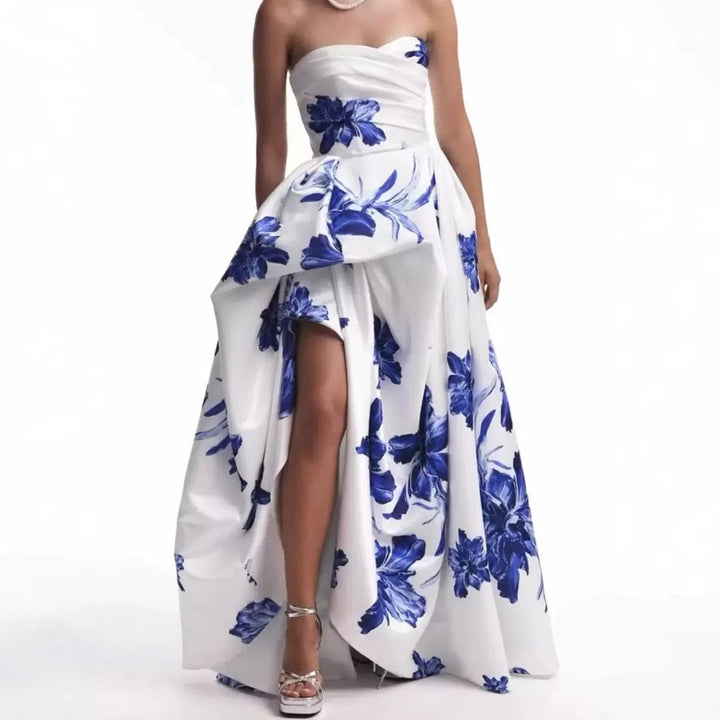 Strapless Wedding Dress for Women – Elegant Wedding Dress with Floral Appliqués