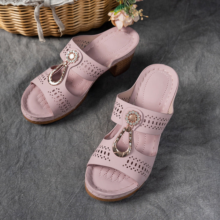 Women's Elegant Platform Sandals – Sparkling Straps Comfortable Shoes