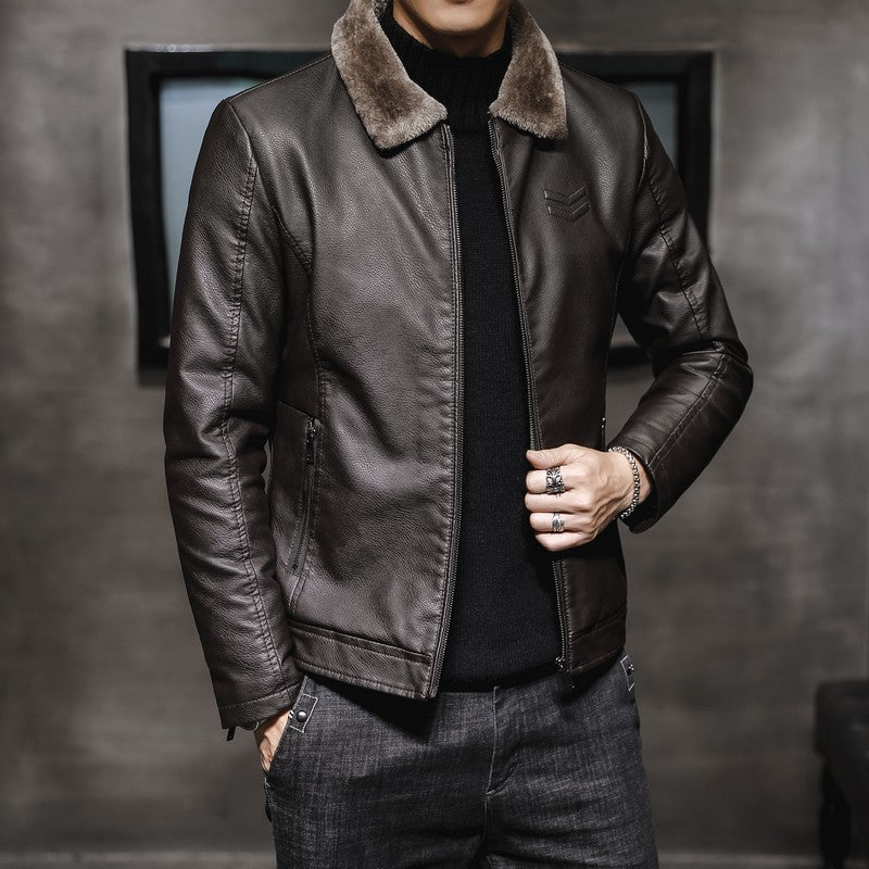 Herren Freizeitjacke mit Teddykragen und Reißverschlusstaschen