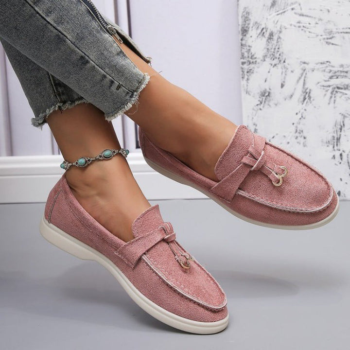 Damen Flache Slip-On Wildleder Loafer – Bequeme Freizeitschuhe