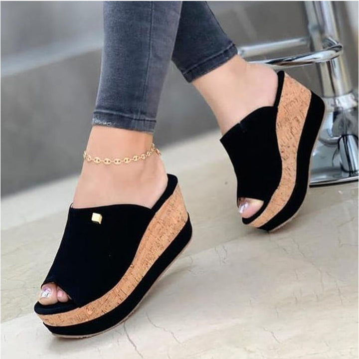 Women's Elegant Open Wedge Sandals – Comfortable Summer Shoes