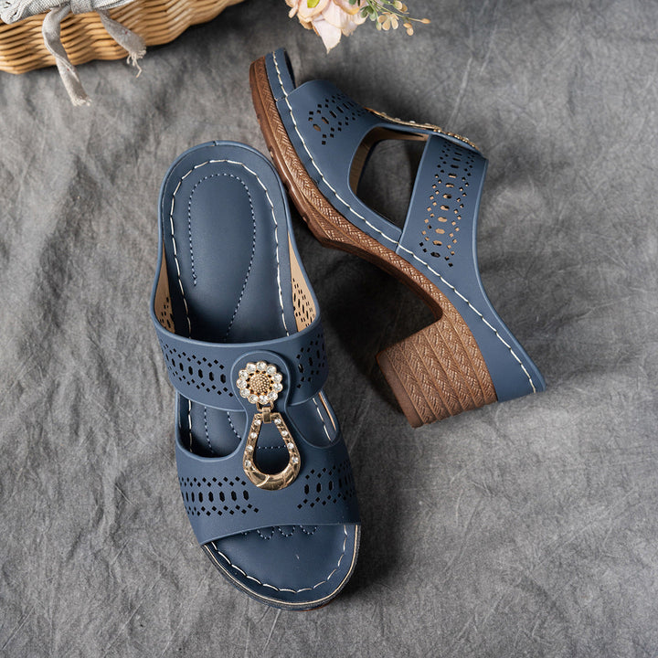 Women's Elegant Platform Sandals – Sparkling Straps Comfortable Shoes