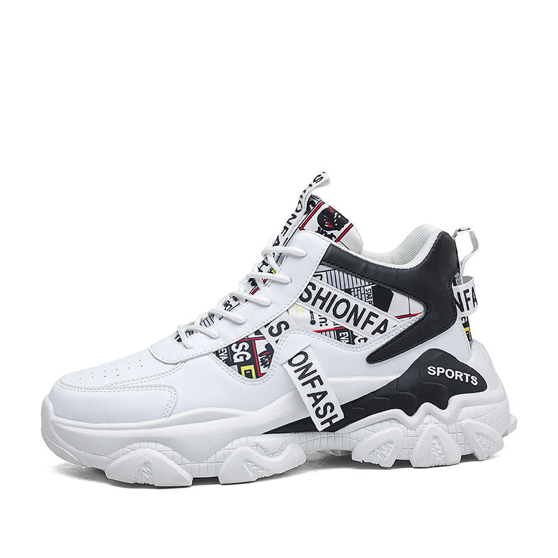 Zapatillas de plataforma de moda para mujer con estampado de letras y cordones