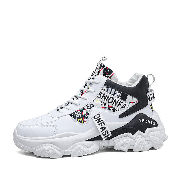 Zapatillas de plataforma de moda para mujer con estampado de letras y cordones