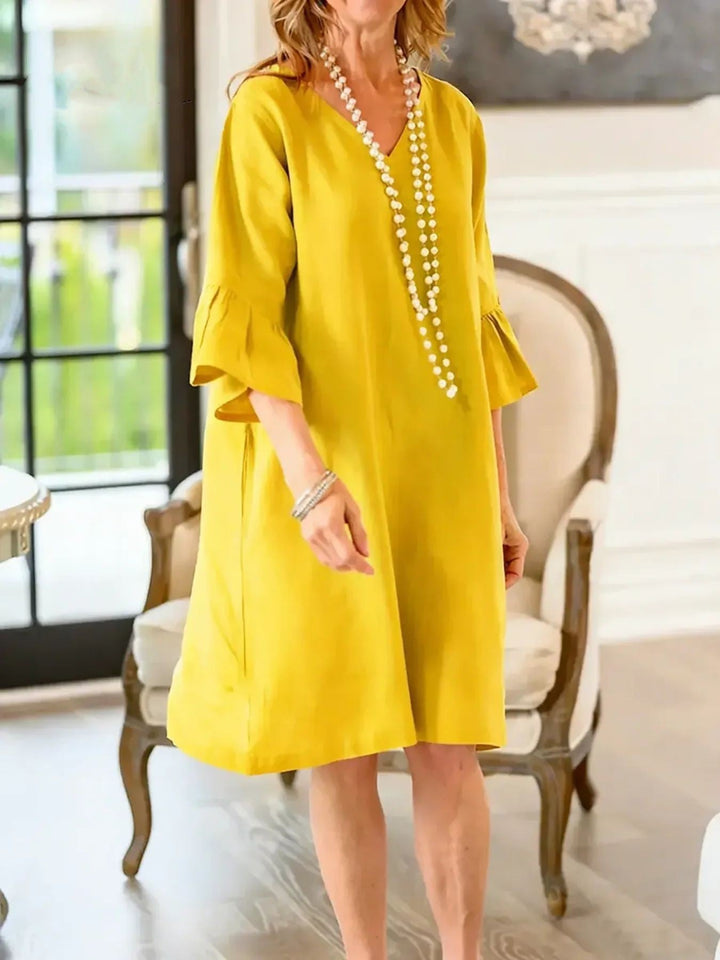 Women's Casual Dress With Ruffles – Hip-Length Loose Summer Outfit