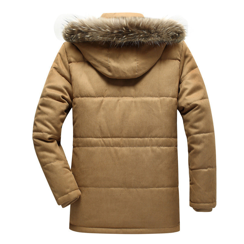 Herren Winterparka mit Teddyfutter und abnehmbarer Kunstfellkapuze