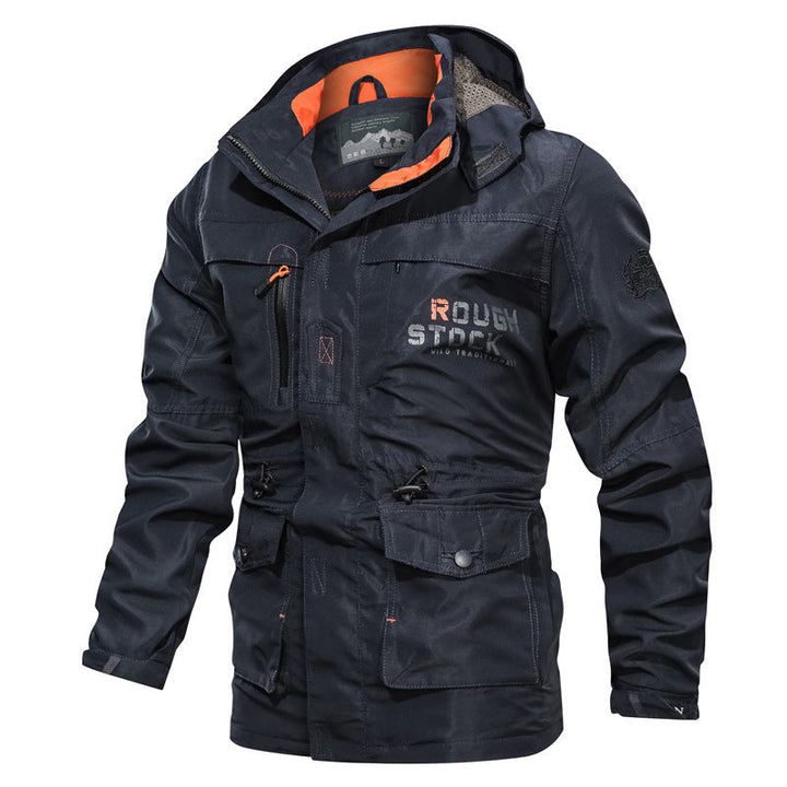 Parka de terrain pour homme en matière déperlante avec capuche réglable