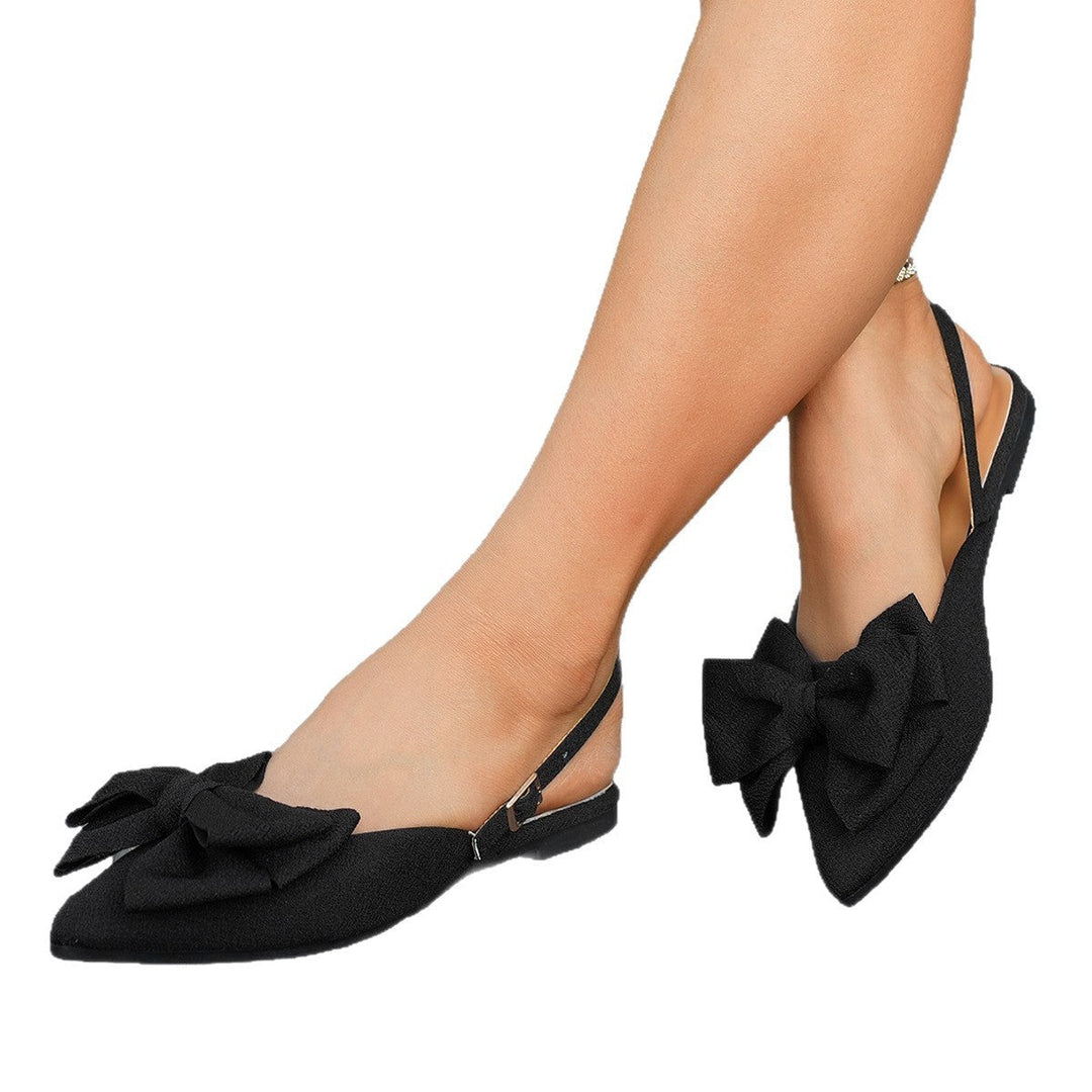 Women's Elegant Slingback Ballerina Shoes – Bow Detail Comfort