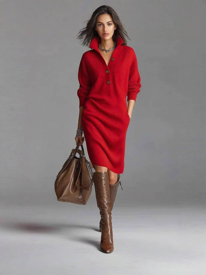 Marlowe | Damen Jumper-Kleid mit Knopfleiste