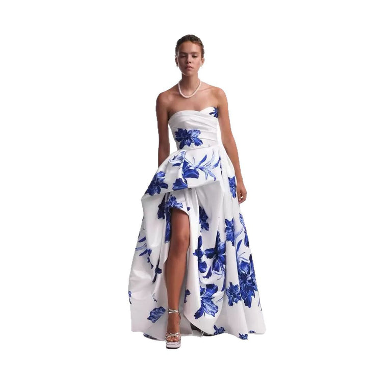 Strapless Wedding Dress for Women – Elegant Wedding Dress with Floral Appliqués