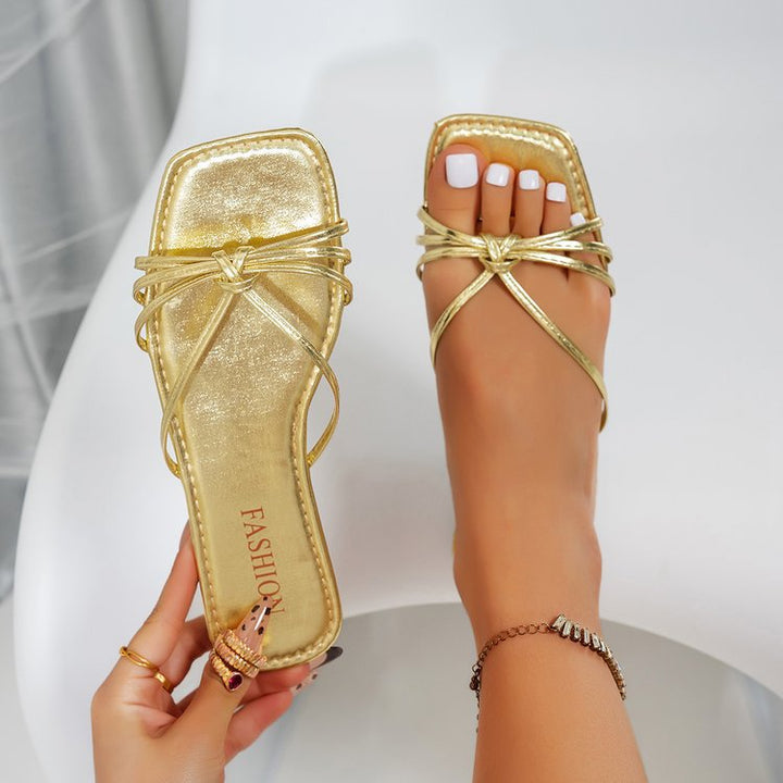 Women's Elegant Sandals with Sparkling Strap – Comfortable Summer Shoes