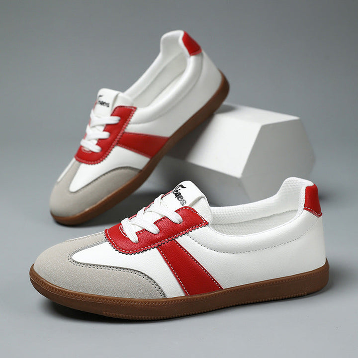 Damen Modische Schnür-Sneaker Aus Kunstleder – Gepolsterter Alltagkomfort