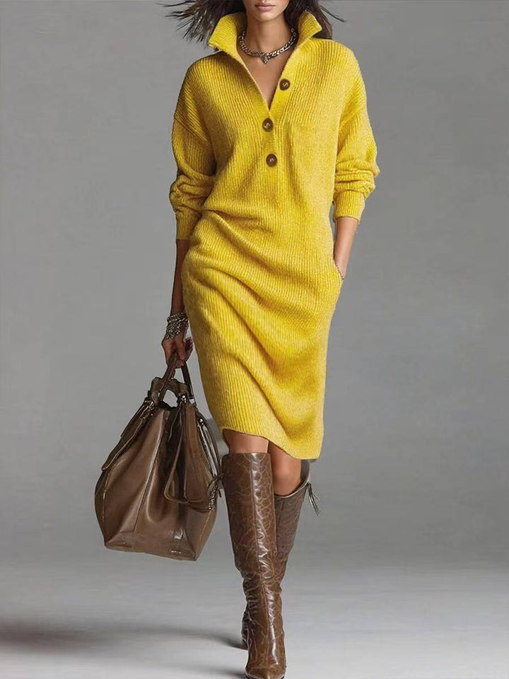 Marlowe | Damen Jumper-Kleid mit Knopfleiste