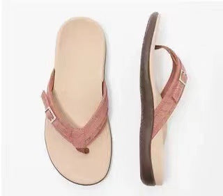 Women's Flip-Flops with Adjustable Strap and Ergonomic Sole