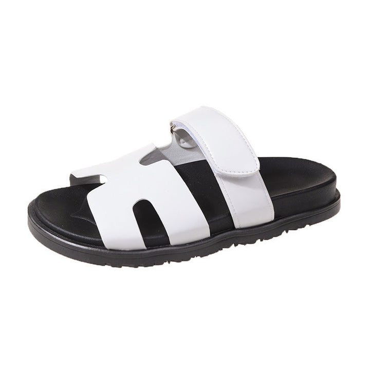 Women's Faux Leather Sandals with Adjustable Straps – Comfortable Summer Shoes