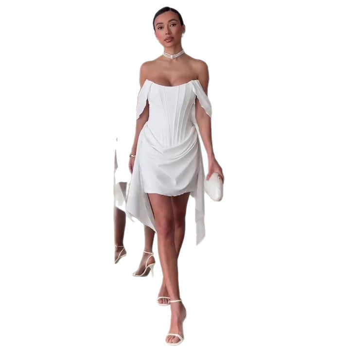 Women's Strapless Corset Basque Waist Wedding Dress – Luxurious Bridal Gown
