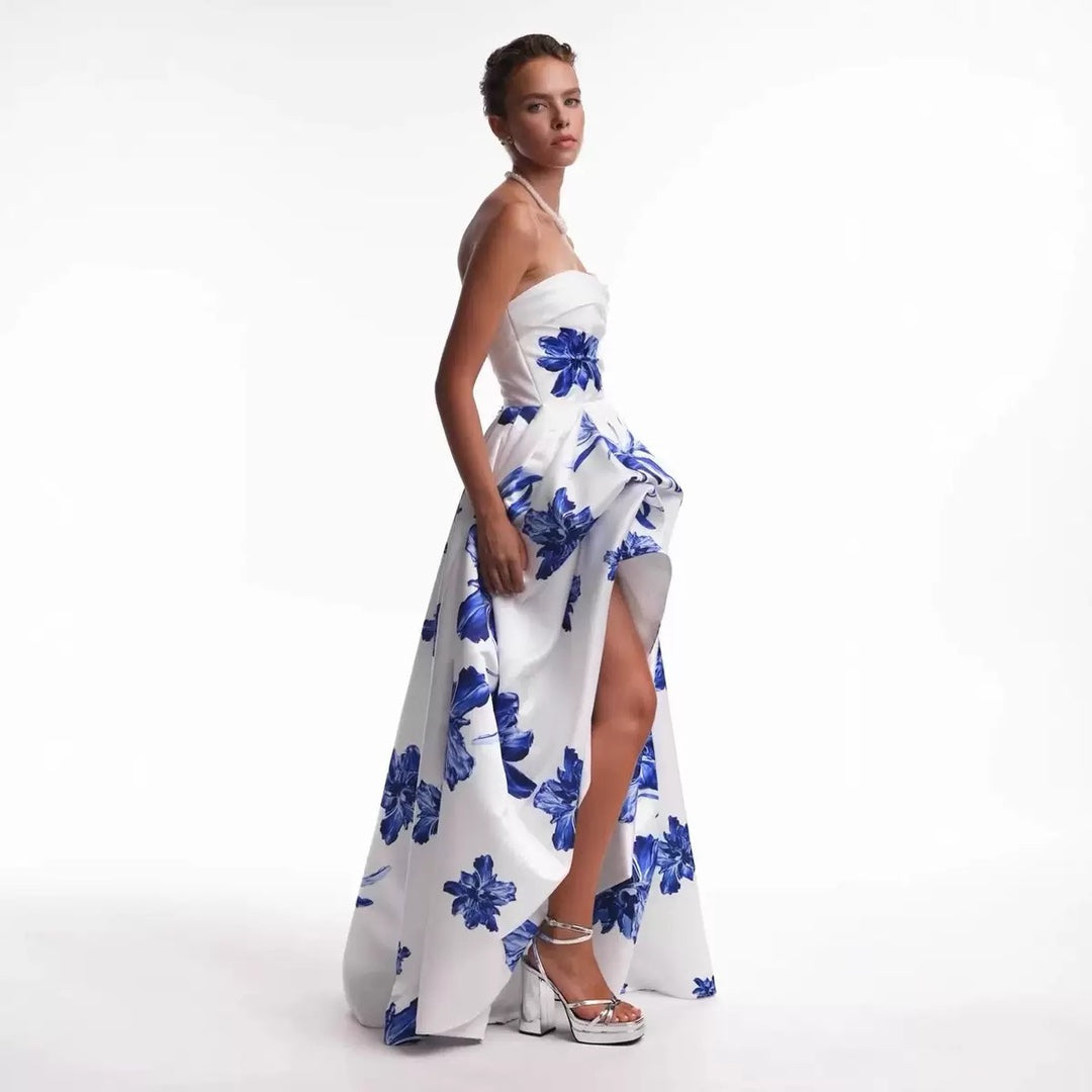 Strapless Wedding Dress for Women – Elegant Wedding Dress with Floral Appliqués