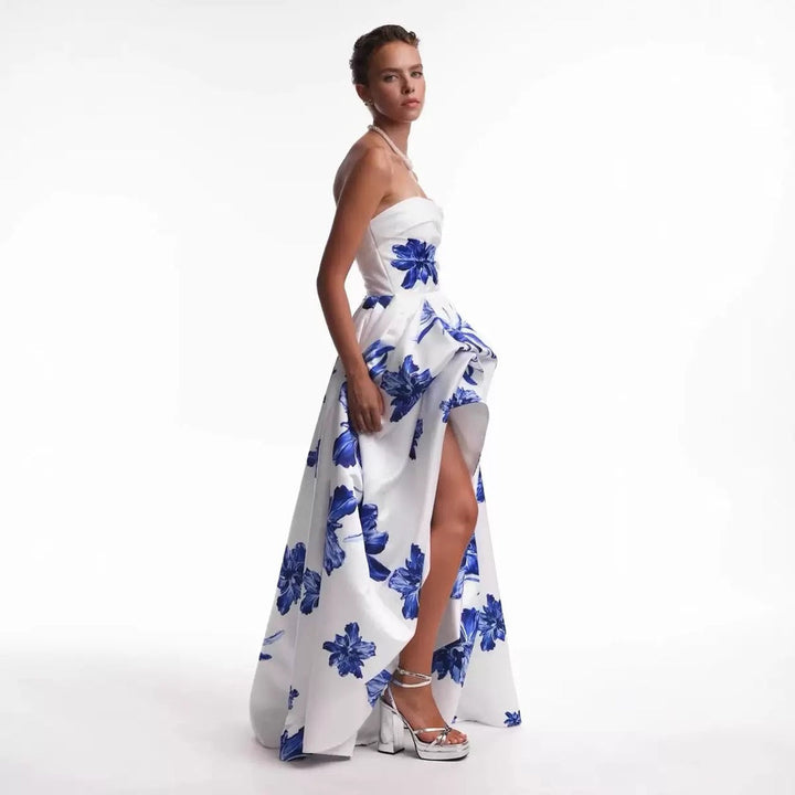 Strapless Wedding Dress for Women – Elegant Wedding Dress with Floral Appliqués