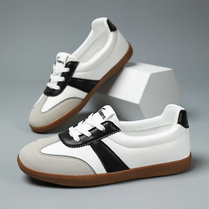 Damen Modische Schnür-Sneaker Aus Kunstleder – Gepolsterter Alltagkomfort