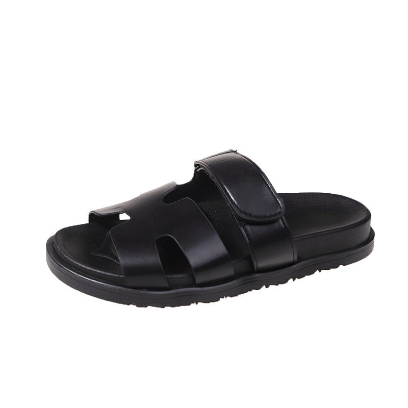 Women's Faux Leather Sandals with Adjustable Straps – Comfortable Summer Shoes