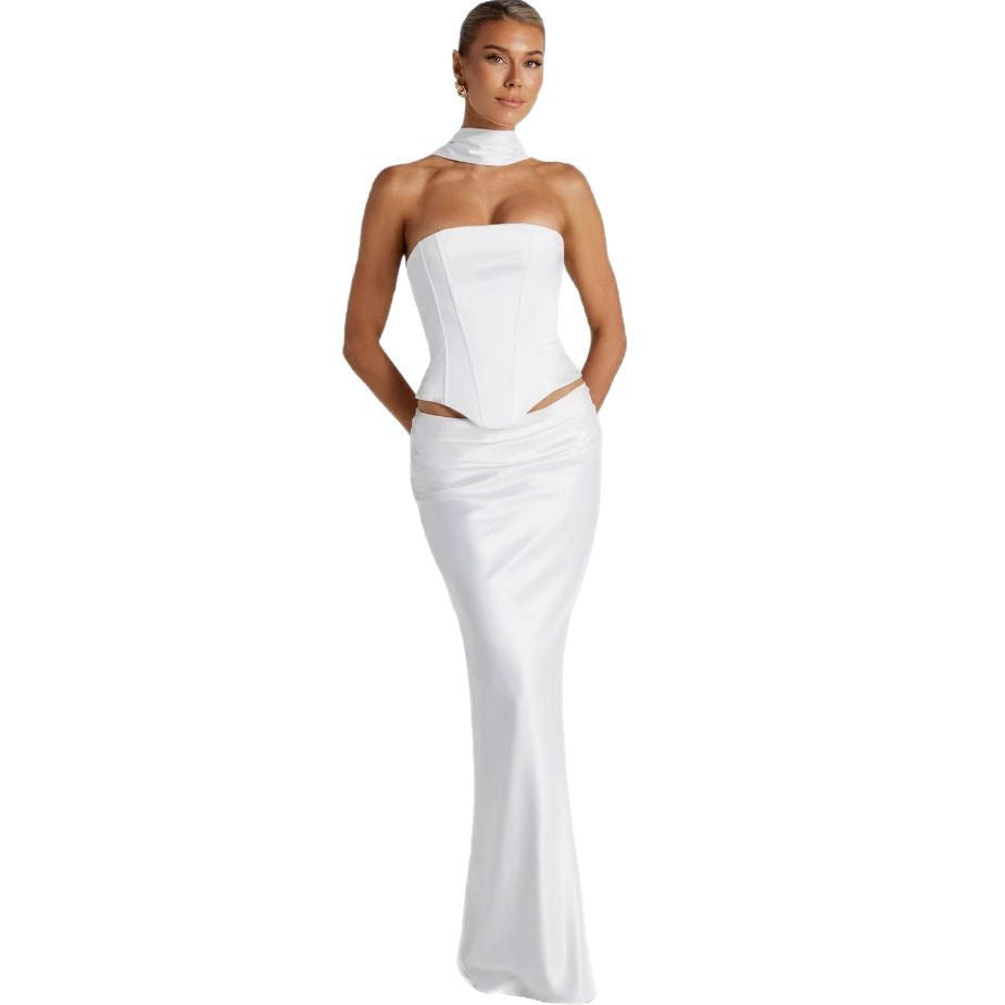 Elegantes schulterfreies Brautkleid für Damen – Taillenformer