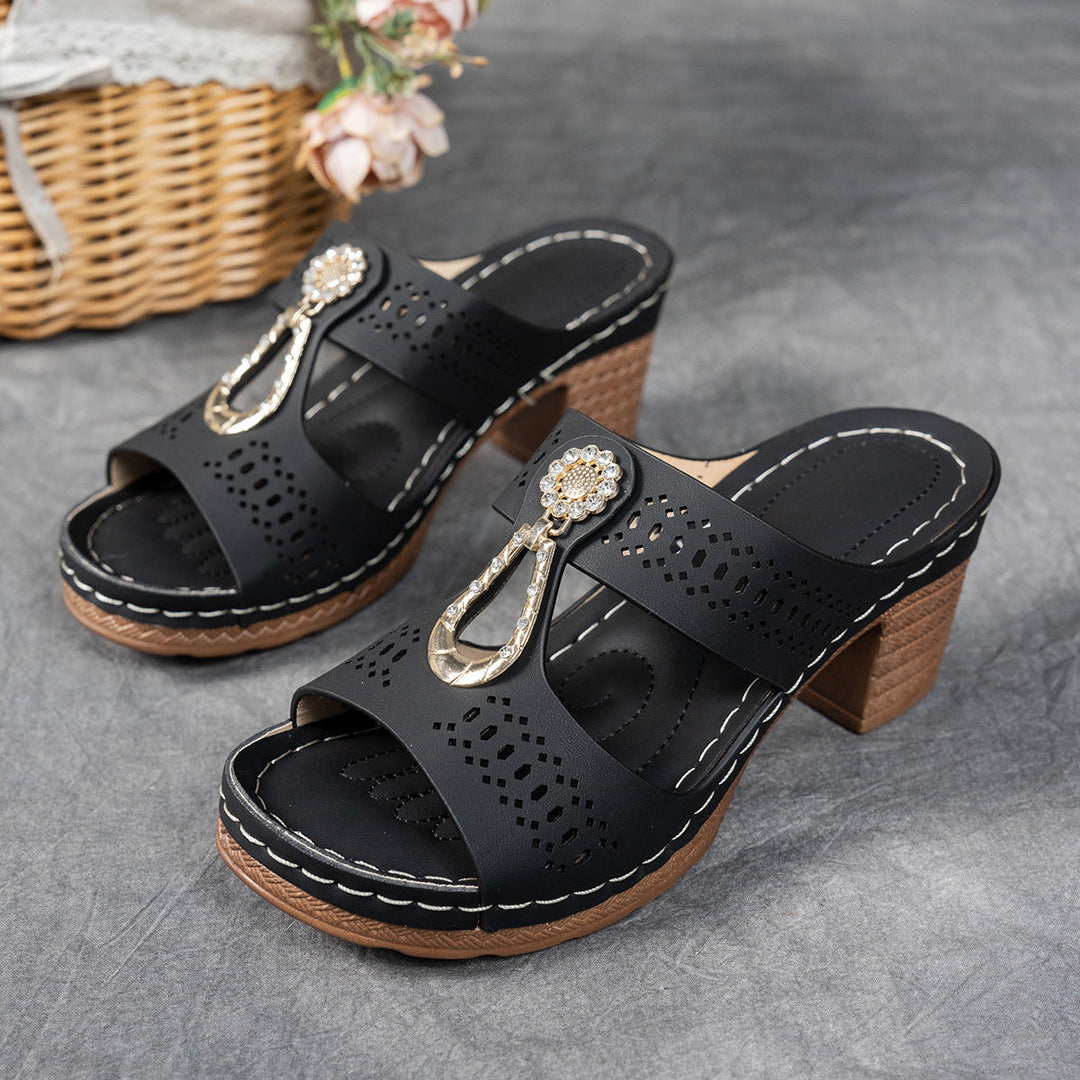 Women's Elegant Platform Sandals – Sparkling Straps Comfortable Shoes