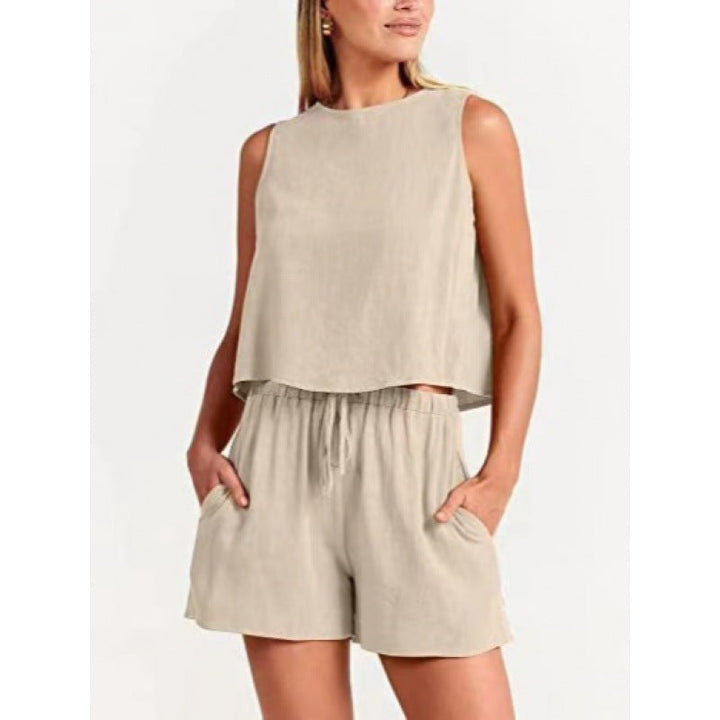 Women's Casual Two-Piece Set – Lightweight Top and Shorts Set
