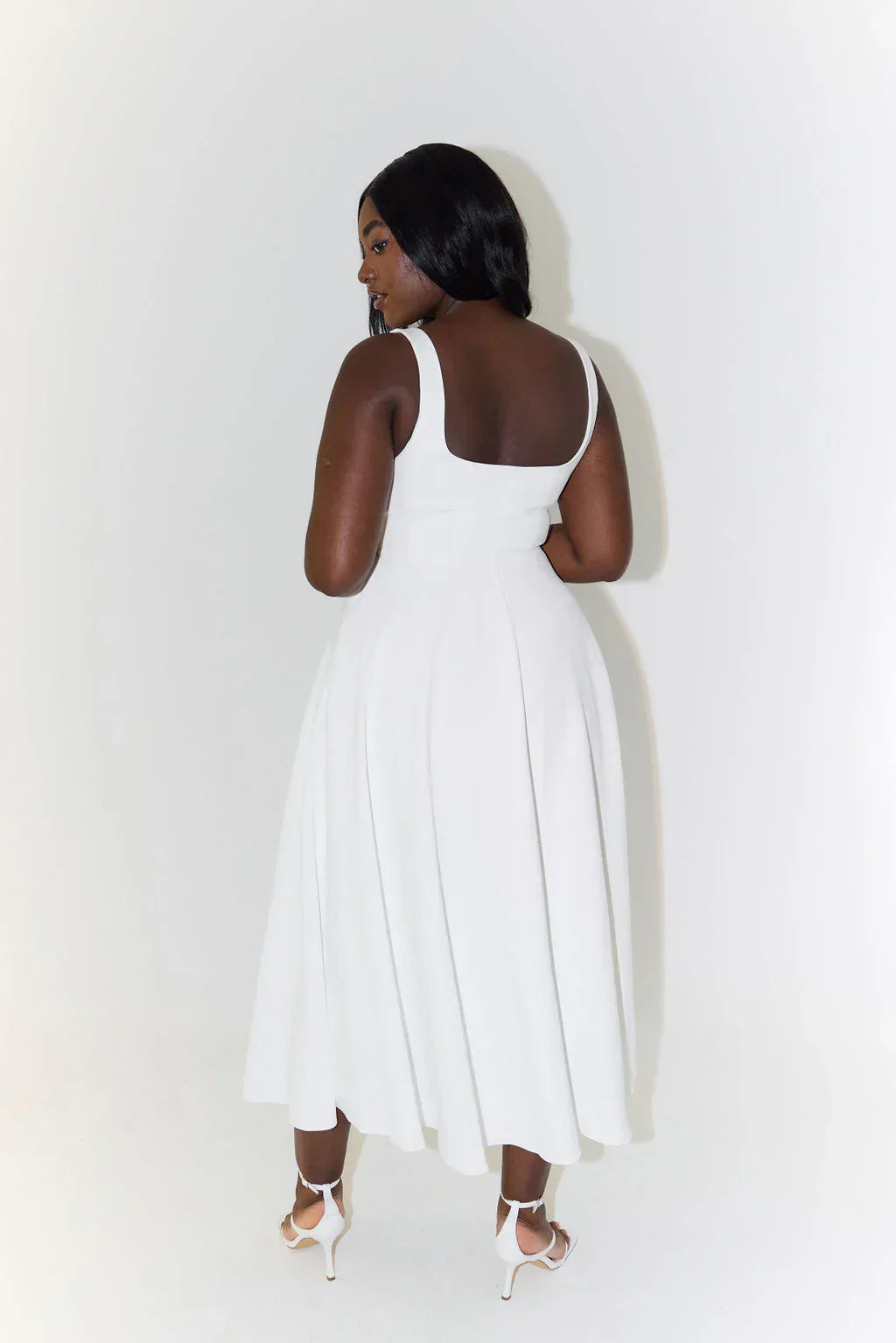 Women's summer dress cotton linen with tie straps and A-line cut