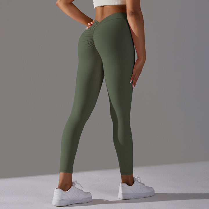 Optimized Title: Damen Schwarze Hochtaillierte Sport Leggings aus Atmungsaktivem Stoff mit Scrunch-Effekt 0