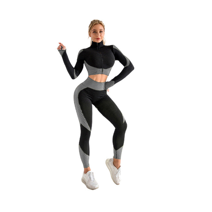 Optimized Title: Damen Schwarzes Nahtloses Sportset aus Soft-Touch-Material im Slim Fit 2