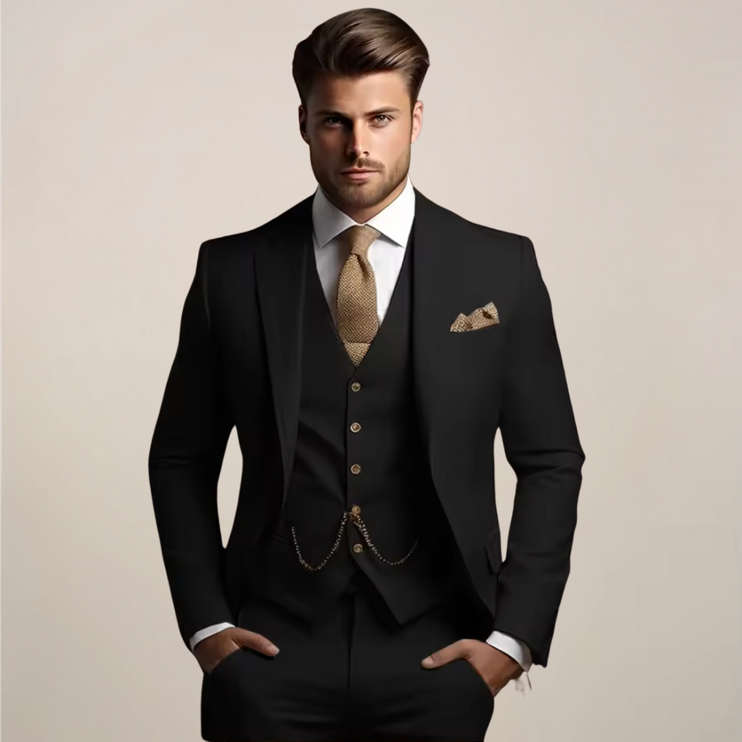 Optimized Title: Herren Grauer Slim Fit Dreiteiliger Anzug aus Strapazierfähigem Material für Hochzeiten 1