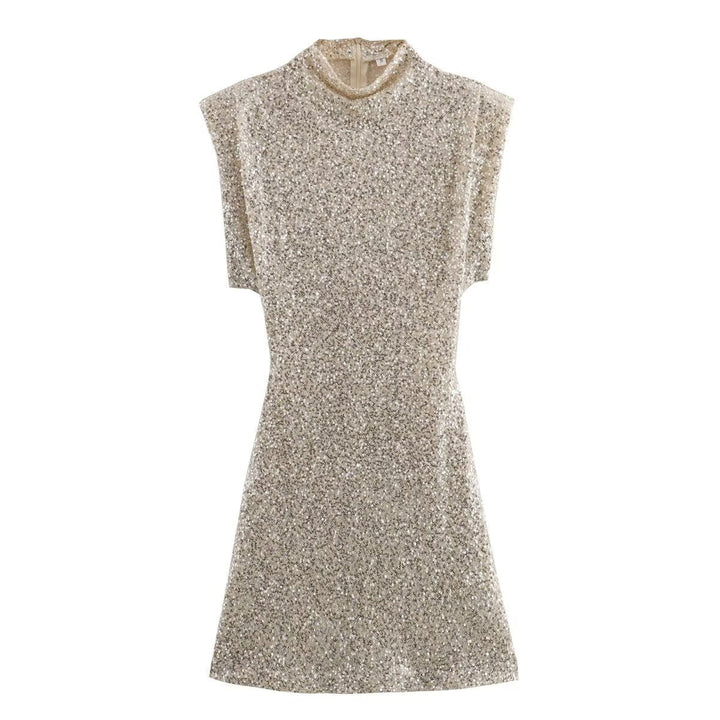 Women's Glamour Dress – Satin Look – Sleeveless – Elegant Cut – For Evening Occasions