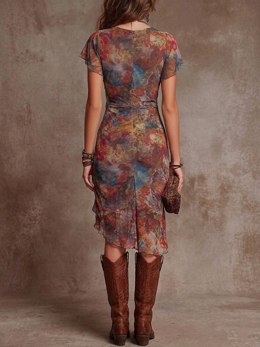 Plissee-Midikleid mit V-Ausschnitt: Eleganz für Sommer-Events 3