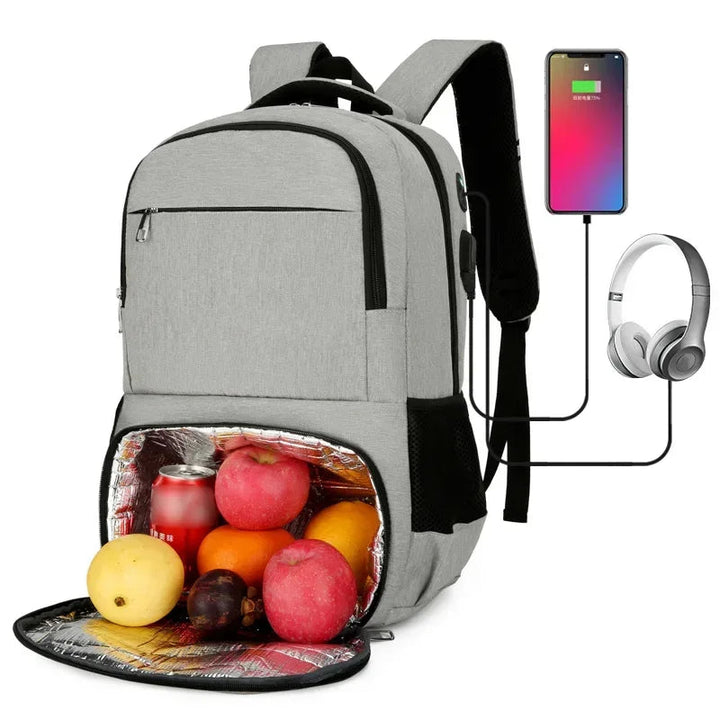 Travel backpack men with insulated compartment for laptop and waterproof design