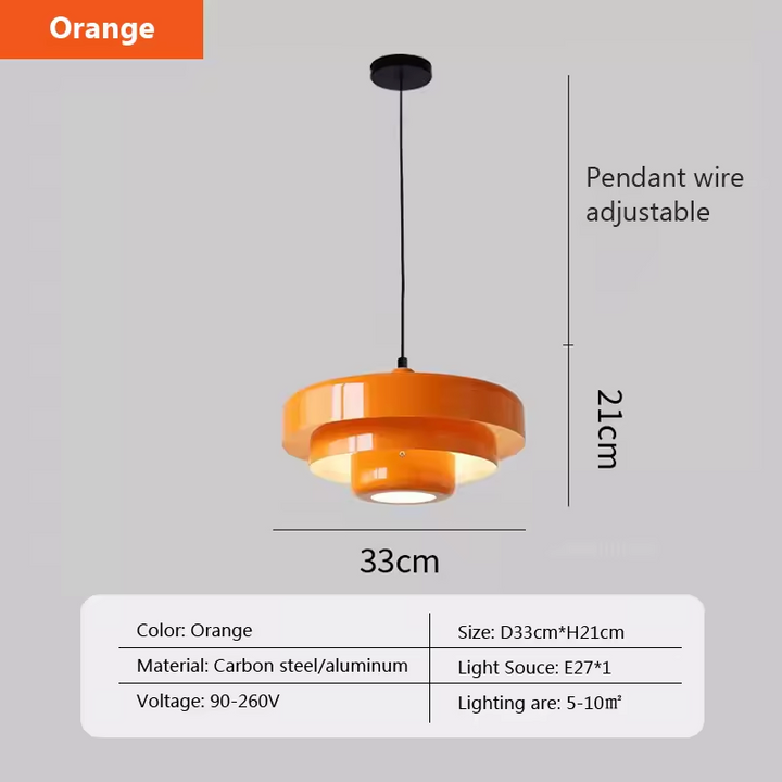 RetroDanish Hängelampe – Nordic Pendelleuchte für Esszimmer & Wohnzimmer, Ø 33 cm, Warmweiß, E27 LED Inklusive 7