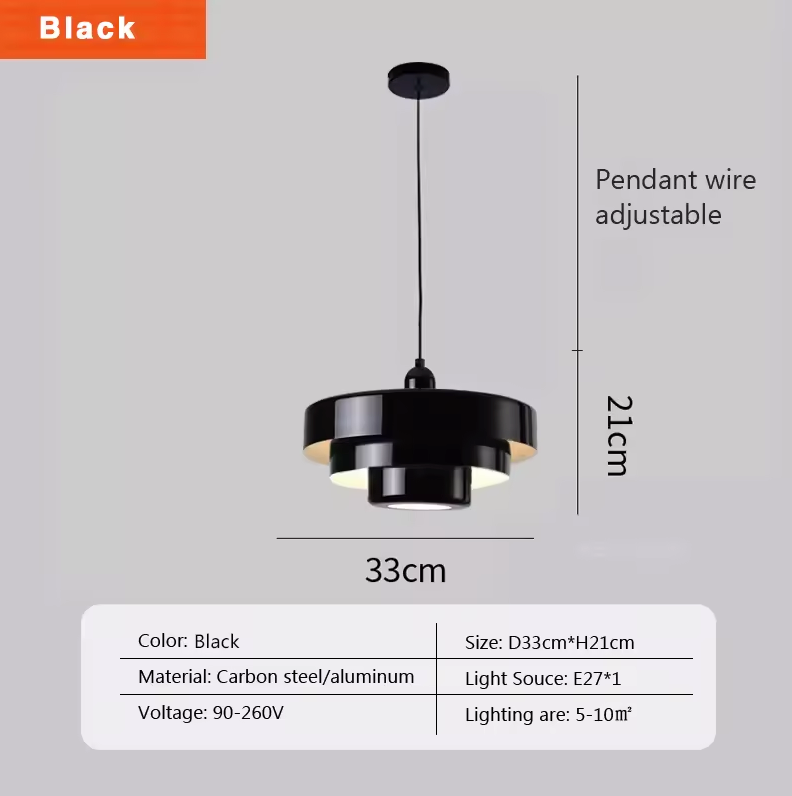 RetroDanish Hängelampe – Nordic Pendelleuchte für Esszimmer & Wohnzimmer, Ø 33 cm, Warmweiß, E27 LED Inklusive 8