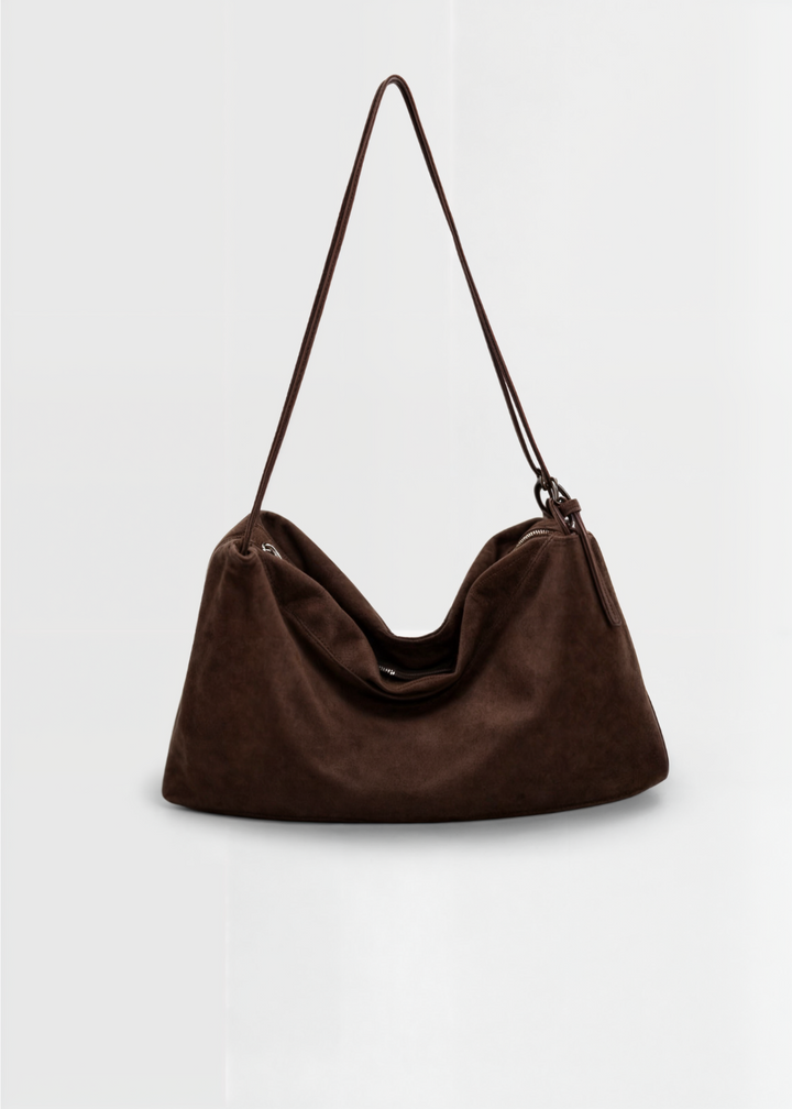 Women's Suede Crossbody Bag – Vegan Shoulder Bag Elegant & Compact