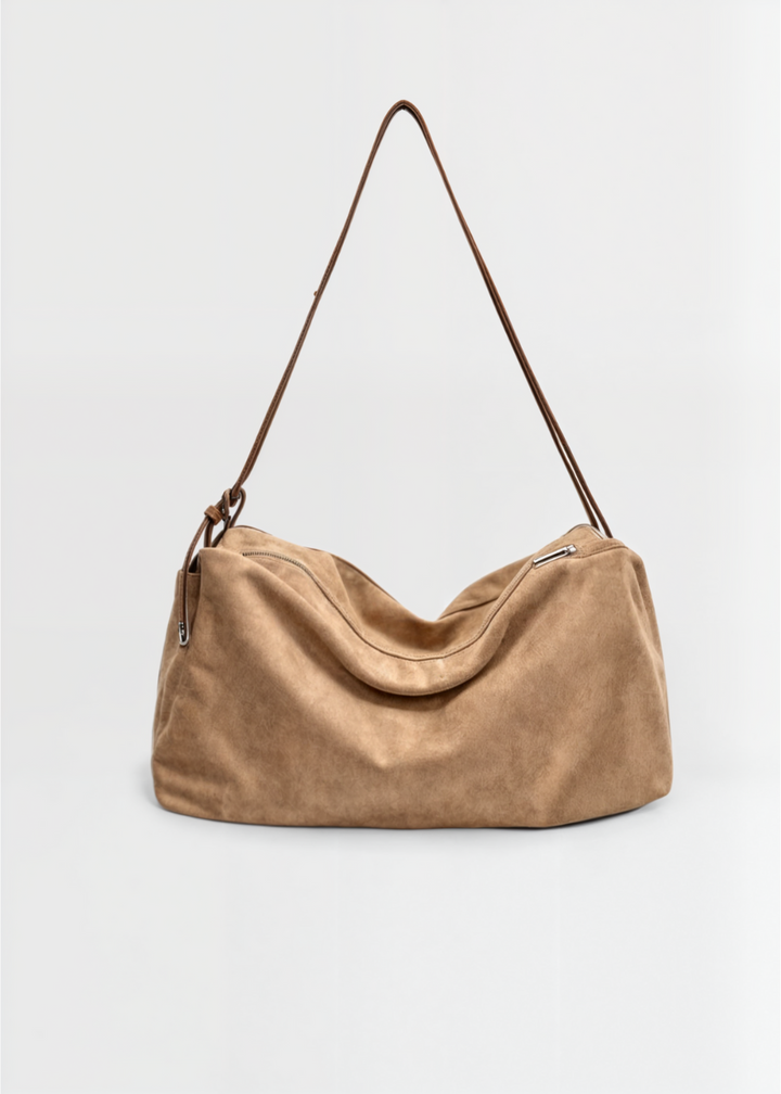 Women's Suede Crossbody Bag – Vegan Shoulder Bag Elegant & Compact