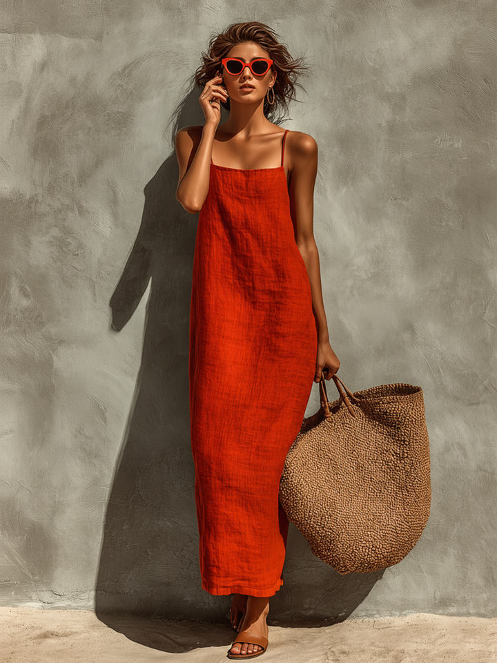 Rotes Spaghettiträger-Damenkleid: Bequem und Stilvoll für Jeden Anlass 1
